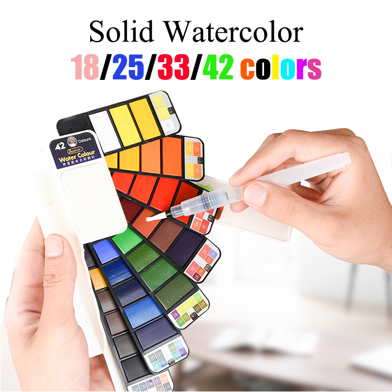 18/25/33/42 kolory solidny zes – Watercolor Paint Set Solid Pigment recenzja i cena