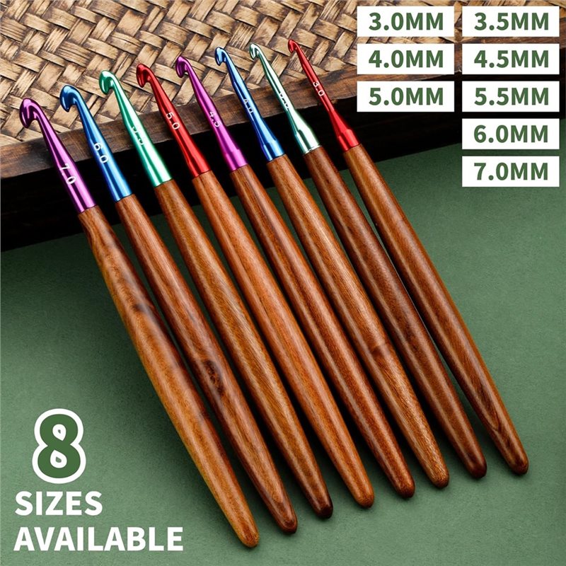 AB34 - Aluminiowe szydełka z d – Wooden Crochet Hooks Ergonomic Handle recenzja i cena